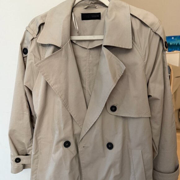 Zara beige belted long trench - Picture 2 of 5